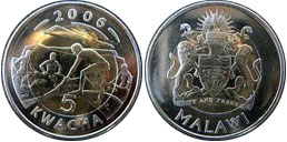 Moneta del malawi 2006, 5 Kwacha